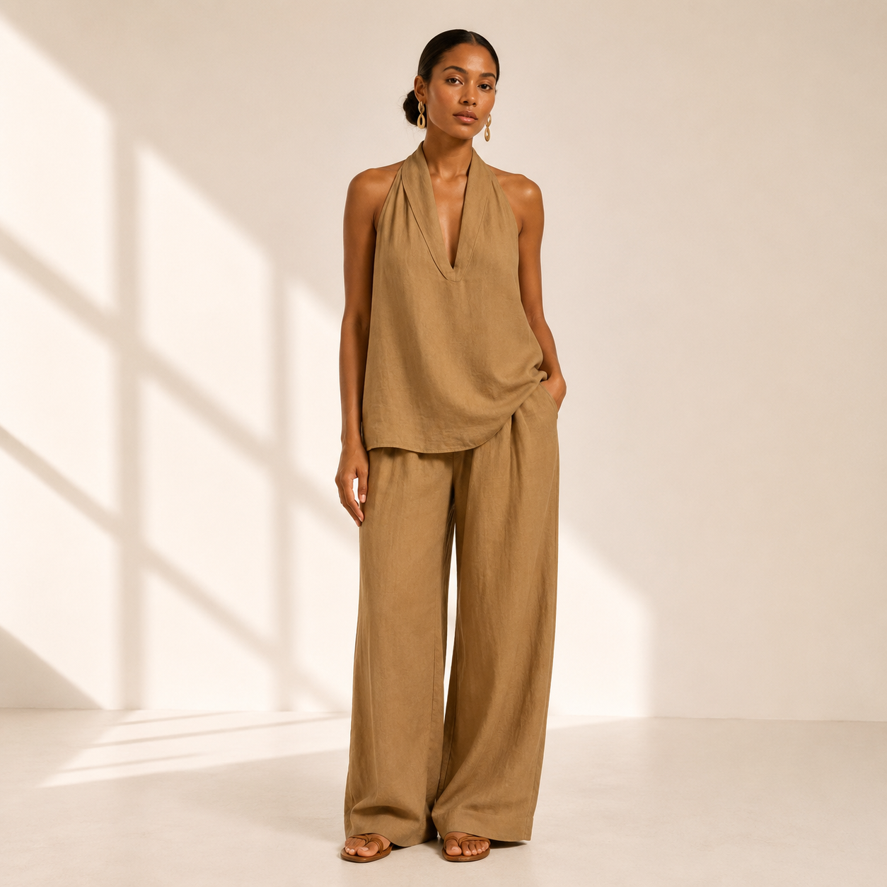 Solene Halter Trouser Set