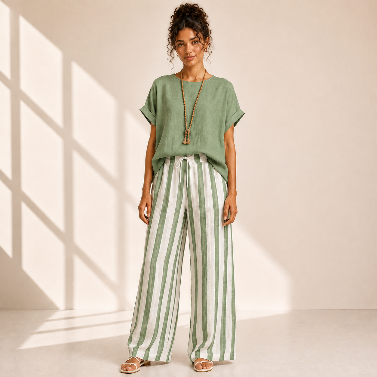 Livia Stripe Trouser Set