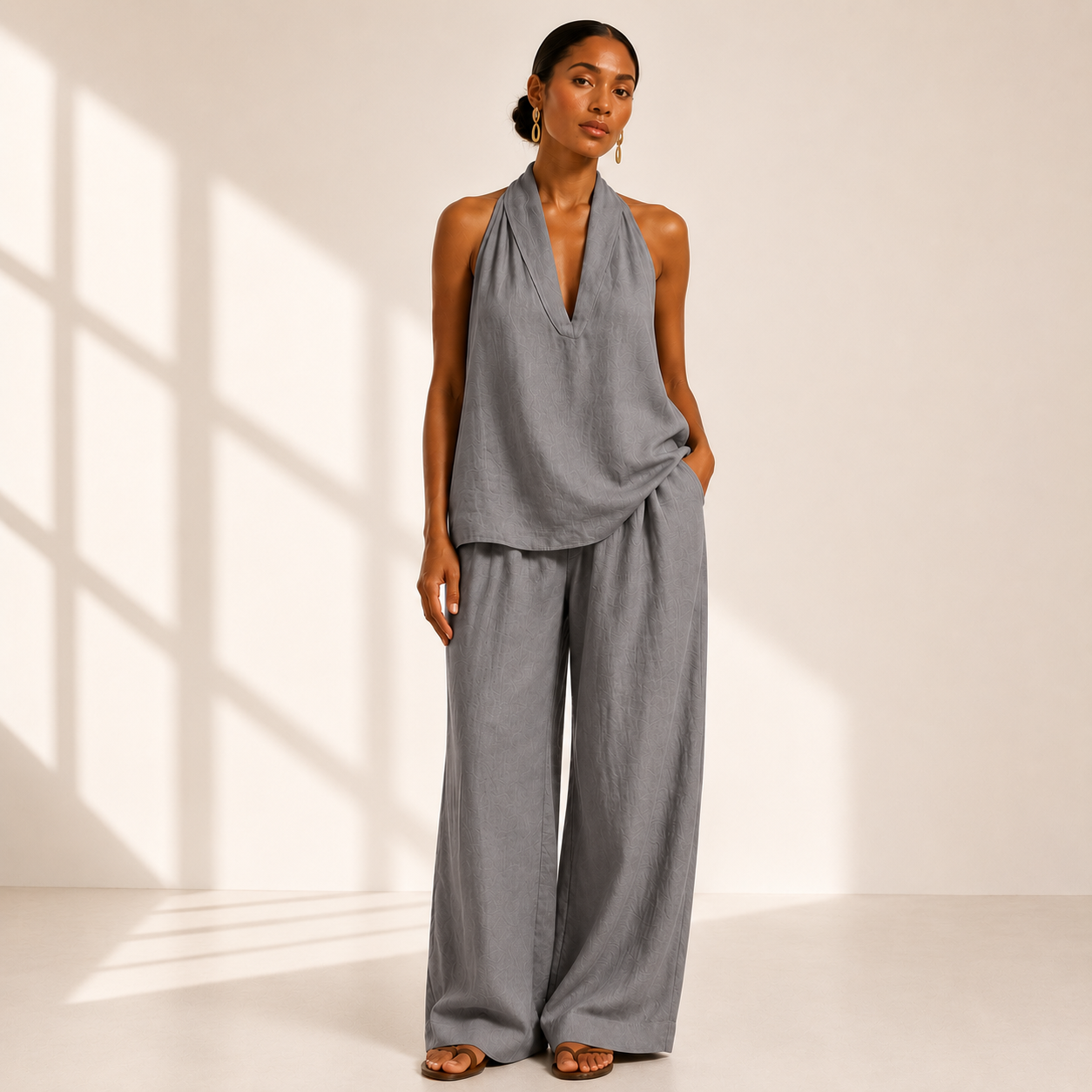 Solene Halter Trouser Set