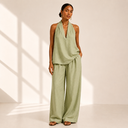 Solene Halter Trouser Set