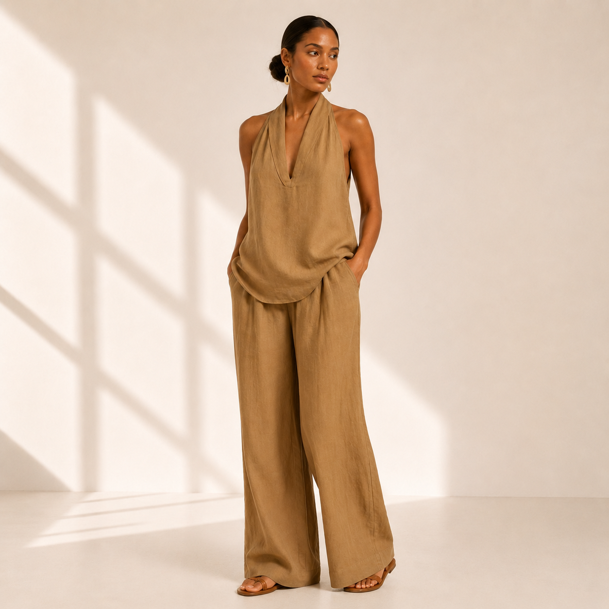 Solene Halter Trouser Set