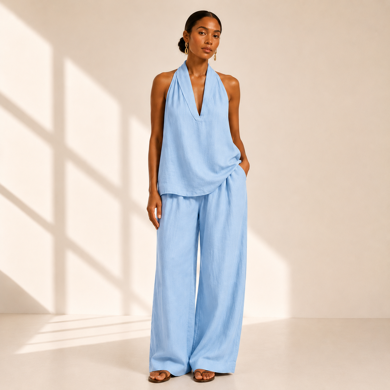 Solene Halter Trouser Set