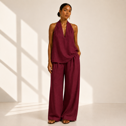 Solene Halter Trouser Set