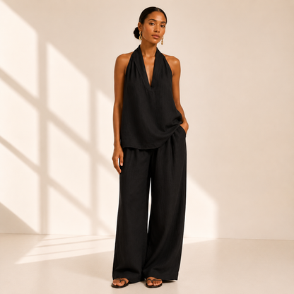 Solene Halter Trouser Set