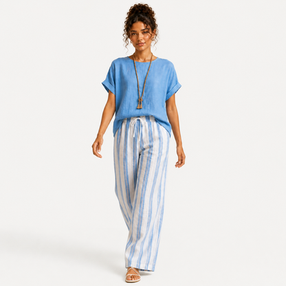 Livia Stripe Trouser Set