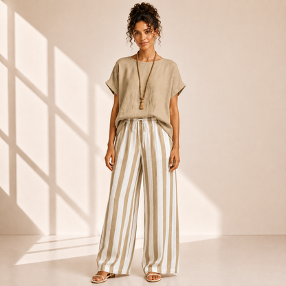 Livia Stripe Trouser Set