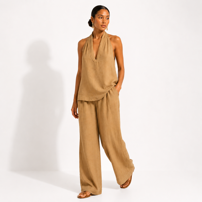 Solene Halter Trouser Set