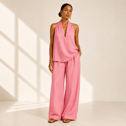 Solene Halter Trouser Set